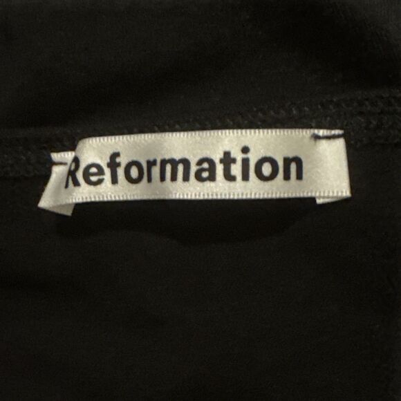 NWT Reformation Yara Size S One Shoulder Tencel Black Mini Dress Stretchy New - Picture 5 of 14